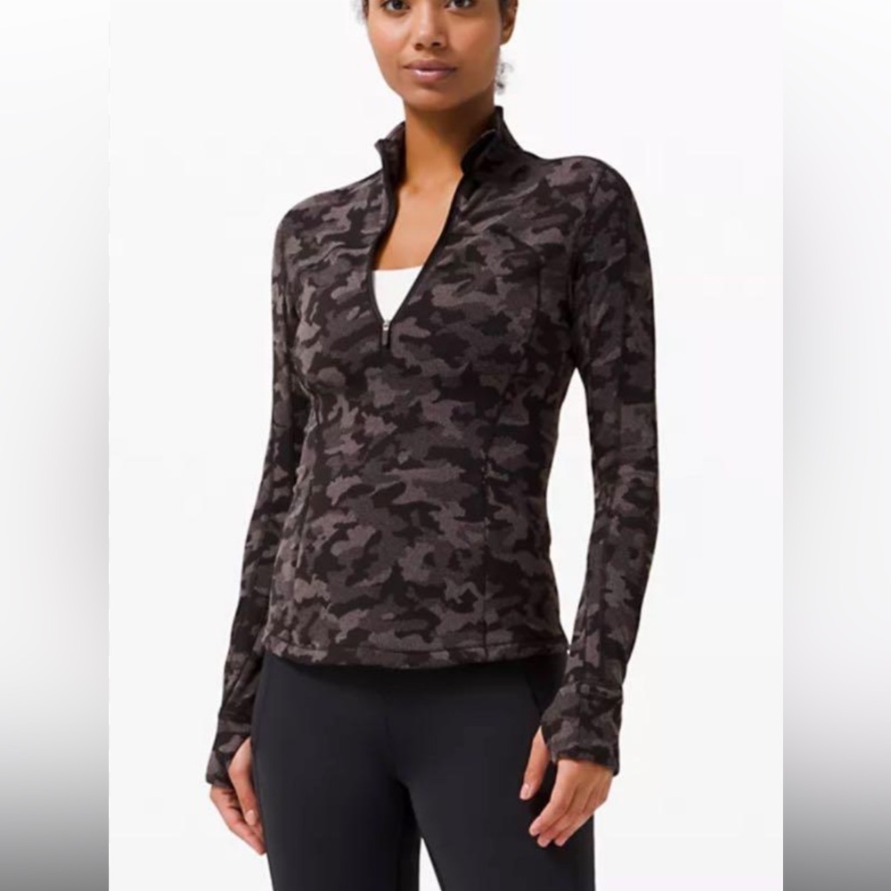 lululemon run briskly 1/2 zip  Grey/Black Camo Jacket